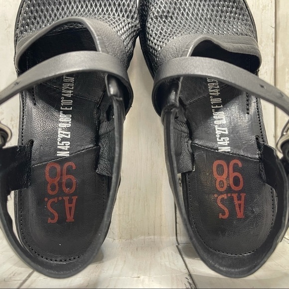 A.s.98 Keldon Sandal In Black Leather Size 6-6.5 - Picture 6 of 15